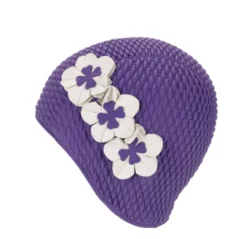 Bonnet De Bain Gaufré BUBBLE CAP FLEURI VIOLET FASHY