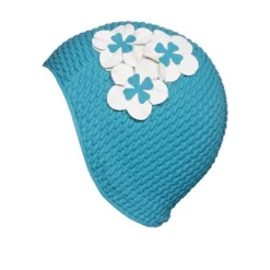 Bonnet De Bain Gaufré BUBBLE CAP FLEURI AQUA FASHY