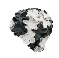 Bonnet De Bain RETRO CAP FLEURS NOIR / BLANC FASHY