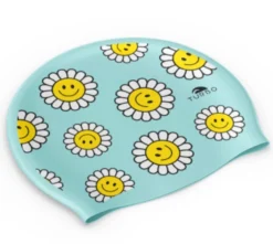 Bonnet De Bain Silicone HAPPY FLOWERS VERT DE MER TURBO