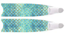 Palmes De Plongée Fibre De Verre MERMAID BLUE SEMI TRANSPARENT BI-FINS LEADERFINS