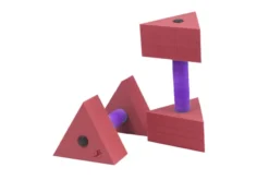 HALTERES AQUATIQUES TRIANGULAIRES ROUGES LEISIS